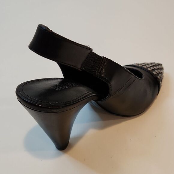 MICHAEL Michael Kors Black Studded Gemma Slingback Heels Women's Sz 6M EUC NICE! - Picture 9 of 15